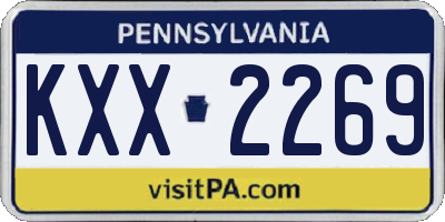 PA license plate KXX2269