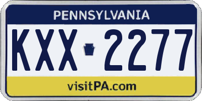 PA license plate KXX2277