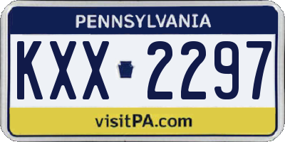PA license plate KXX2297