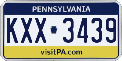 PA license plate KXX3439
