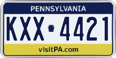 PA license plate KXX4421