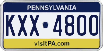 PA license plate KXX4800