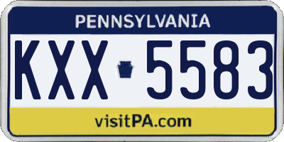 PA license plate KXX5583