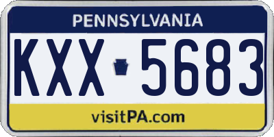 PA license plate KXX5683