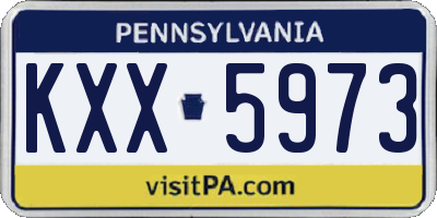 PA license plate KXX5973