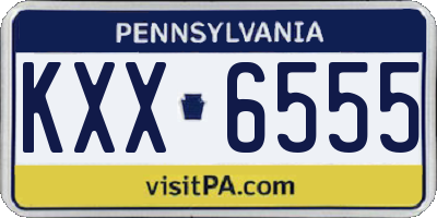 PA license plate KXX6555