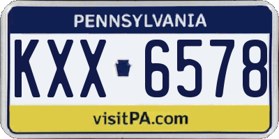 PA license plate KXX6578