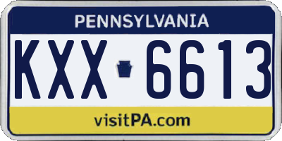 PA license plate KXX6613