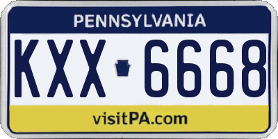 PA license plate KXX6668
