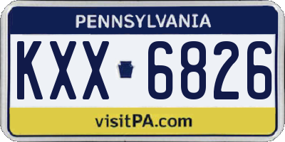 PA license plate KXX6826