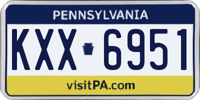 PA license plate KXX6951