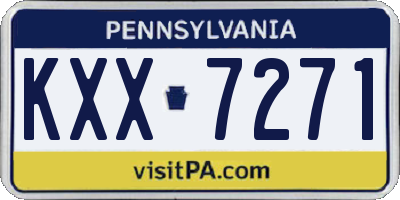 PA license plate KXX7271