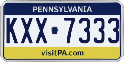 PA license plate KXX7333