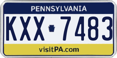 PA license plate KXX7483