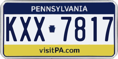 PA license plate KXX7817