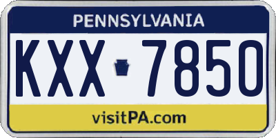 PA license plate KXX7850