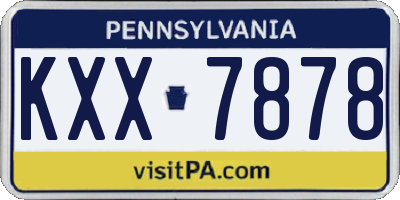 PA license plate KXX7878