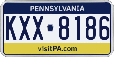 PA license plate KXX8186