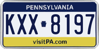 PA license plate KXX8197