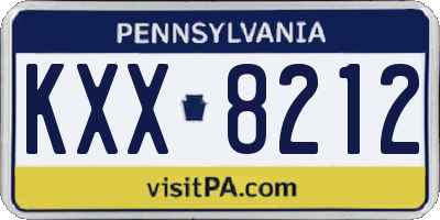 PA license plate KXX8212