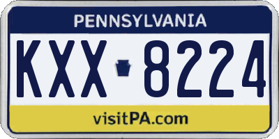 PA license plate KXX8224