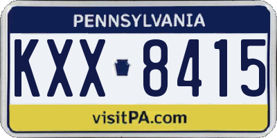 PA license plate KXX8415