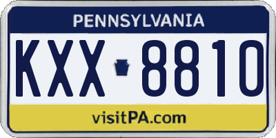 PA license plate KXX8810