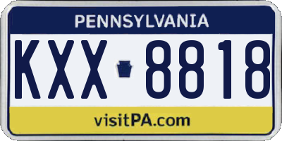 PA license plate KXX8818