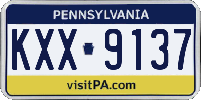 PA license plate KXX9137