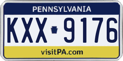 PA license plate KXX9176