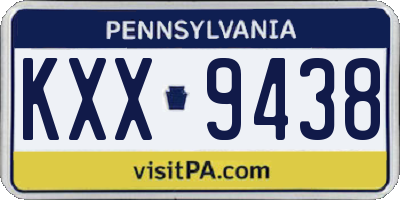 PA license plate KXX9438