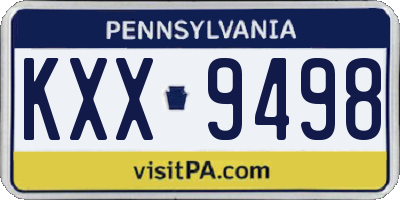 PA license plate KXX9498
