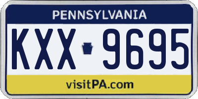 PA license plate KXX9695