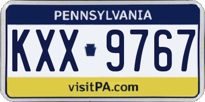 PA license plate KXX9767