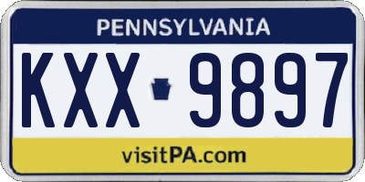 PA license plate KXX9897