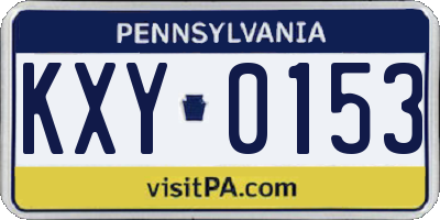 PA license plate KXY0153