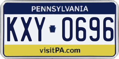 PA license plate KXY0696