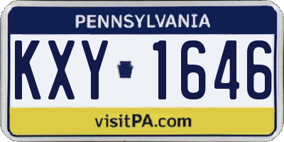 PA license plate KXY1646