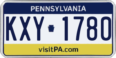 PA license plate KXY1780