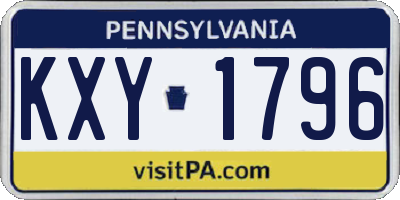 PA license plate KXY1796