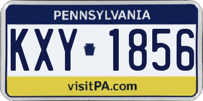 PA license plate KXY1856
