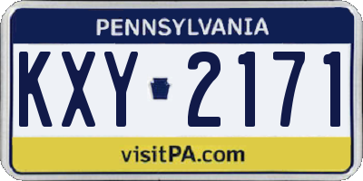 PA license plate KXY2171