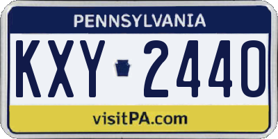 PA license plate KXY2440