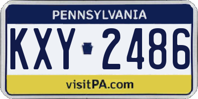 PA license plate KXY2486