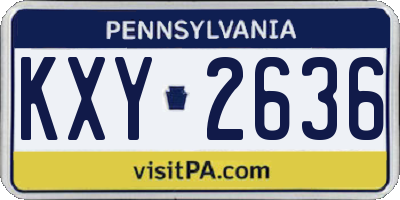 PA license plate KXY2636