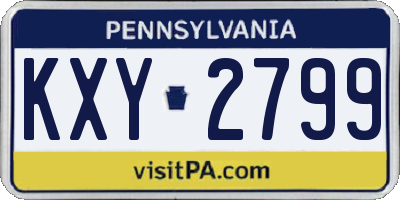 PA license plate KXY2799