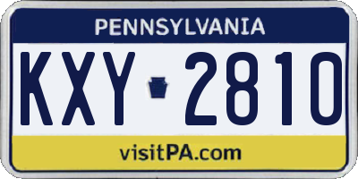 PA license plate KXY2810