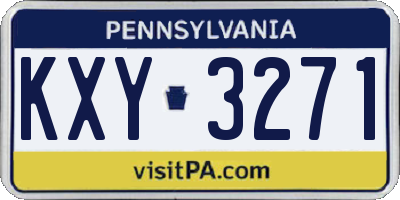PA license plate KXY3271