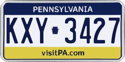 PA license plate KXY3427