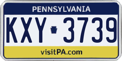 PA license plate KXY3739